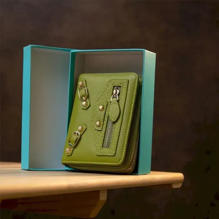 Кожаный кошелек для женщин Guxilai 19401 Салатовый