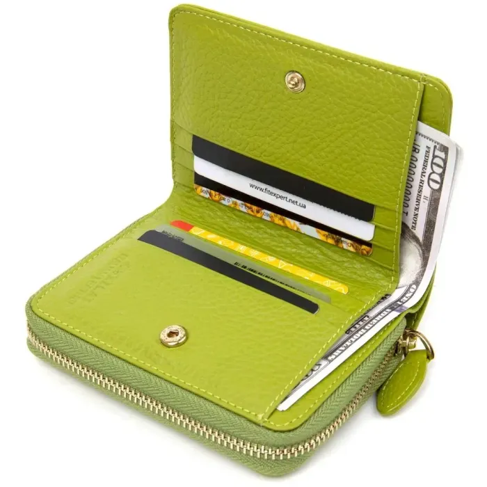 Кожаный кошелек для женщин Guxilai 19401 Салатовый