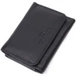 Шкіряний лаконічний гаманець ST Leather 22506 Чорний