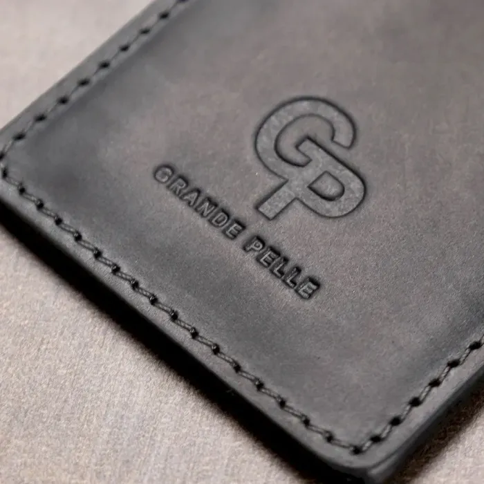 Шкіряний маленький картхолдер GRANDE PELLE 11529 Чорний