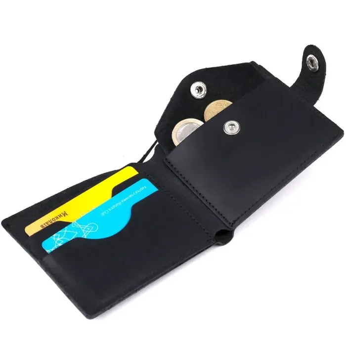 Шкіряний чоловічий гаманець Shvigel 16432 Чорний