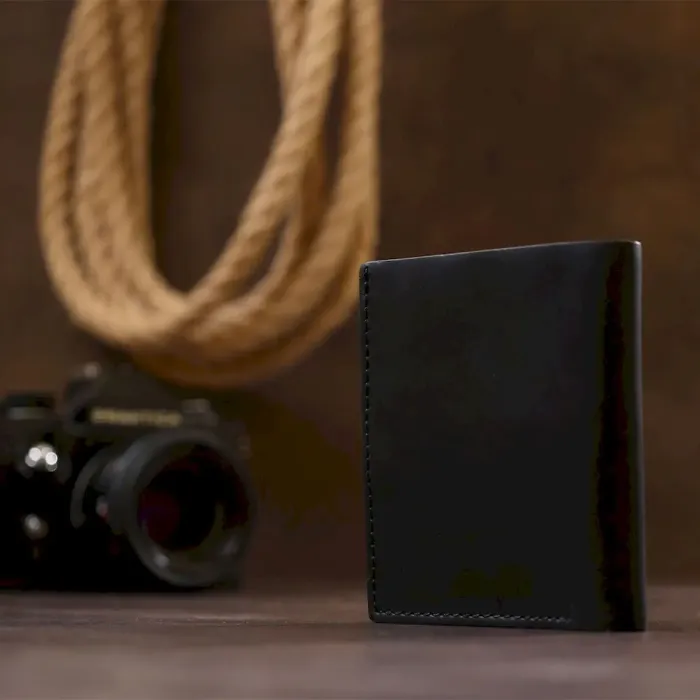 Шкіряний чоловічий гаманець Shvigel 16474 Чорний