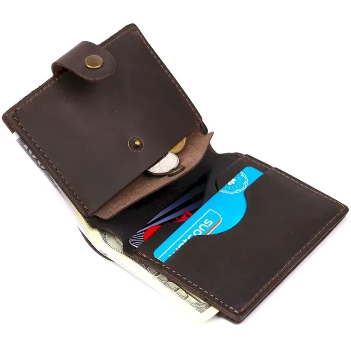 Шкіряний чоловічий гаманець Shvigel 16475 Коричневий