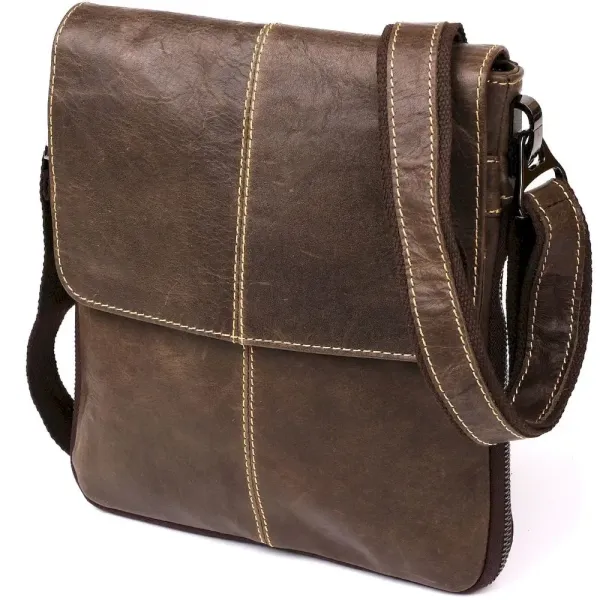 Шкіряний чоловічий месенджер Vintage 14849