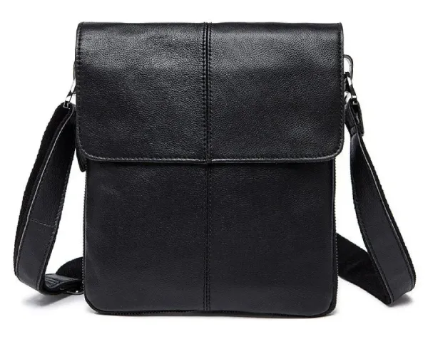 Шкіряний чоловічий месенджер Vintage 14884 Чорний