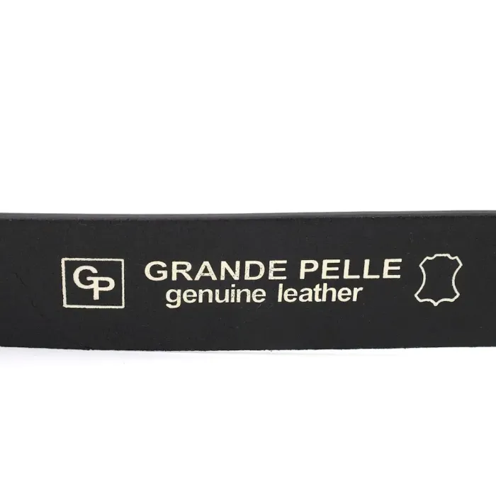 Шкіряний чоловічий ремінь під джинси GRANDE PELLE 11682 Чорний