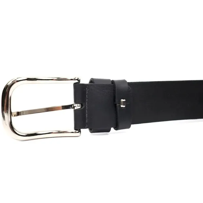 Шкіряний чоловічий ремінь під джинси GRANDE PELLE 11682 Чорний