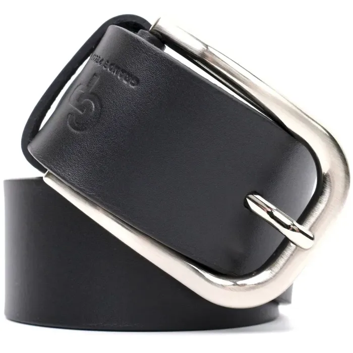 Шкіряний чоловічий ремінь під джинси GRANDE PELLE 11682 Чорний