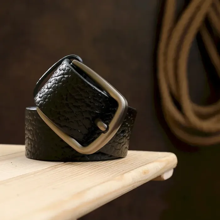 Кожаный мужской ремень Vintage 20740 Черный