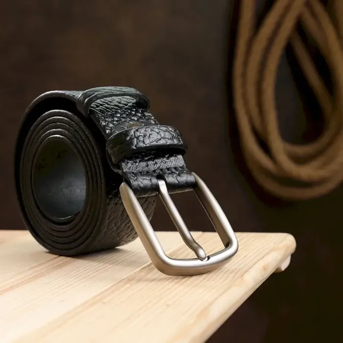 Кожаный мужской ремень Vintage 20740 Черный