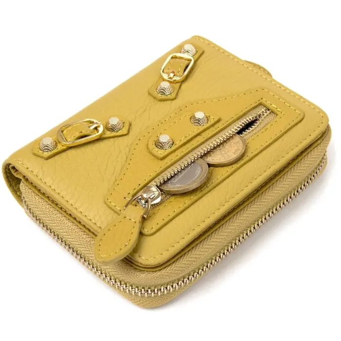 Шкіряний оригінальний жіночий гаманець Guxilai 19397 Оливковий