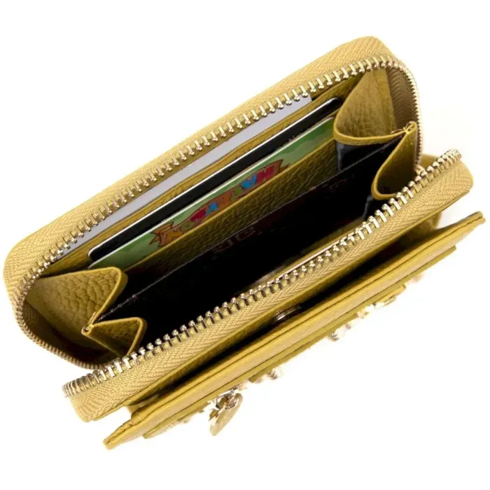 Шкіряний оригінальний жіночий гаманець Guxilai 19397 Оливковий