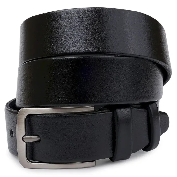 Кожаный ремень для мужчин Vintage 20721 Черный