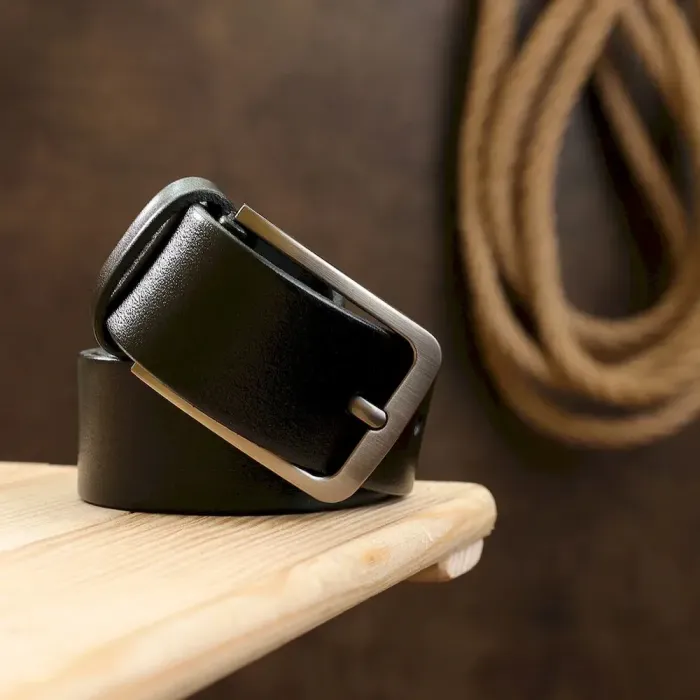 Кожаный ремень для мужчин Vintage 20721 Черный