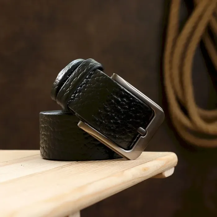 Кожаный ремень для мужчин Vintage 20743 Черный