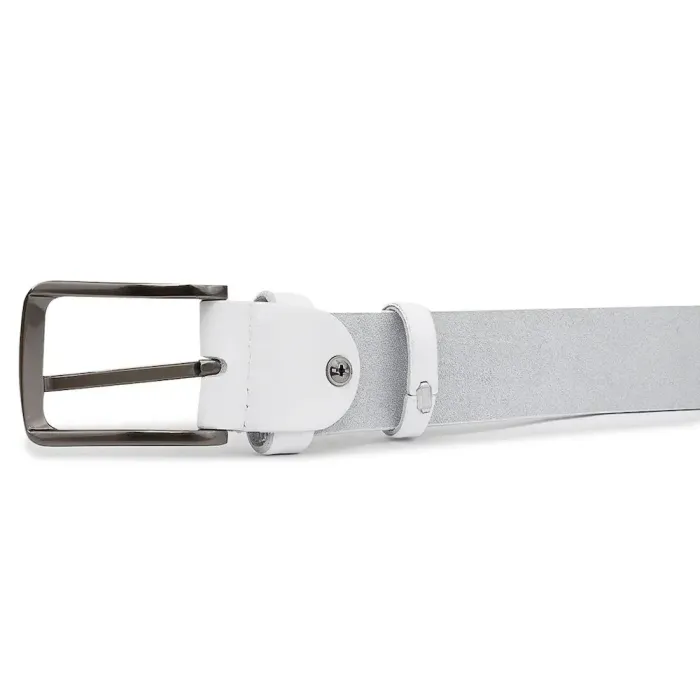 Кожаный ремень унисекс Vintage 20724 Белый