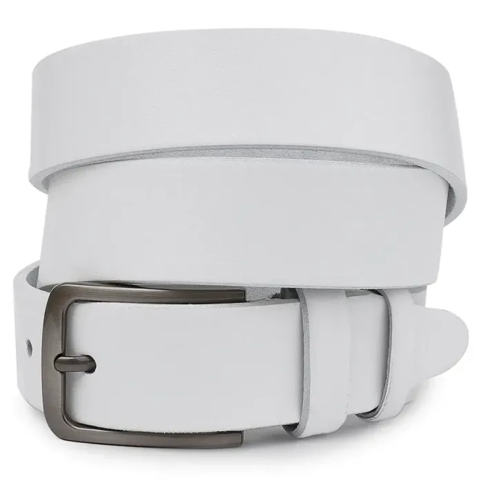 Кожаный ремень унисекс Vintage 20724 Белый