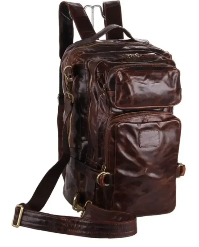 Рюкзак трансформер 2 в 1 шкіряний Vintage 20207