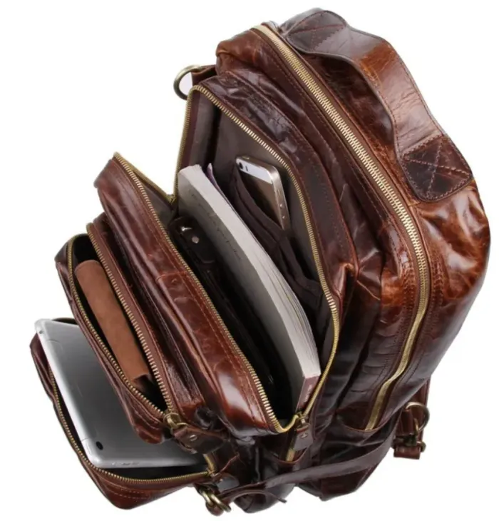 Рюкзак трансформер 2 в 1 шкіряний Vintage 20207