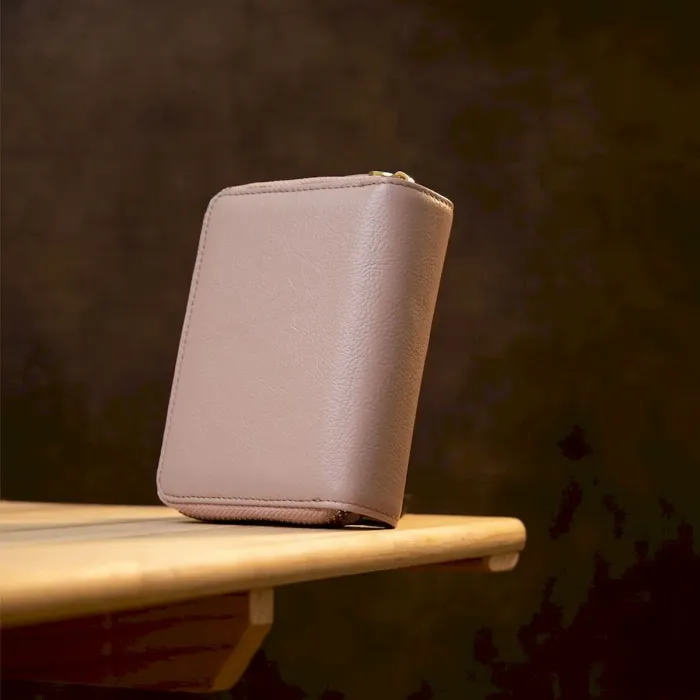 Кожаный симпатичный женский кошелек Guxilai 19398 Светло-розовый