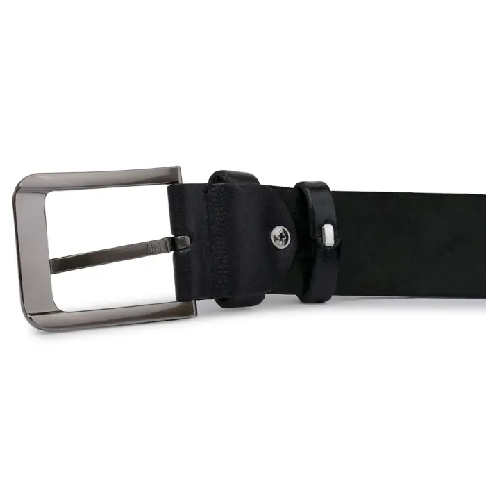 Кожаный стильный мужской ремень Vintage 20745 Черный