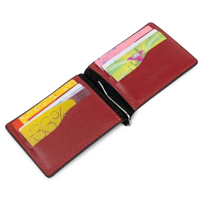 Кожаный стильный зажим для денег унисекс GRANDE PELLE 11541 Черный