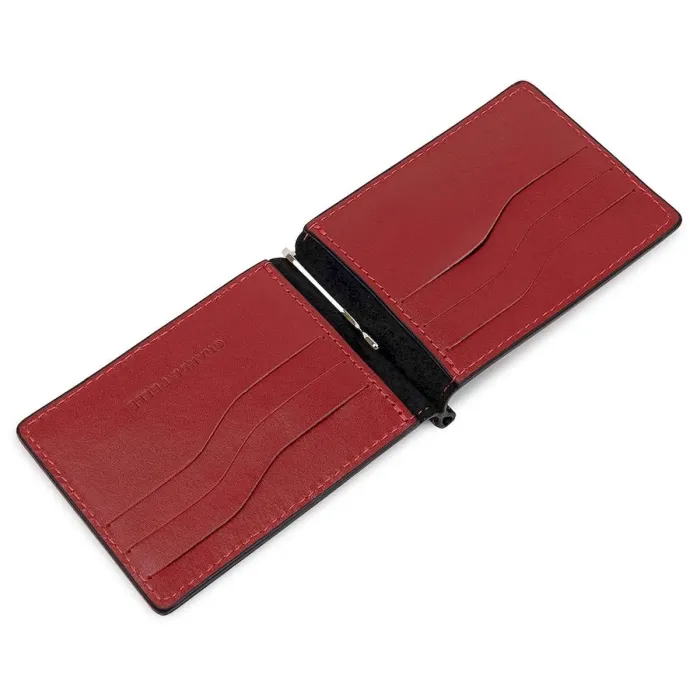 Кожаный стильный зажим для денег унисекс GRANDE PELLE 11541 Черный