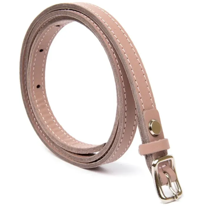 Шкіряний тонкий жіночий ремінь GRANDE PELLE 11372 Рожевий