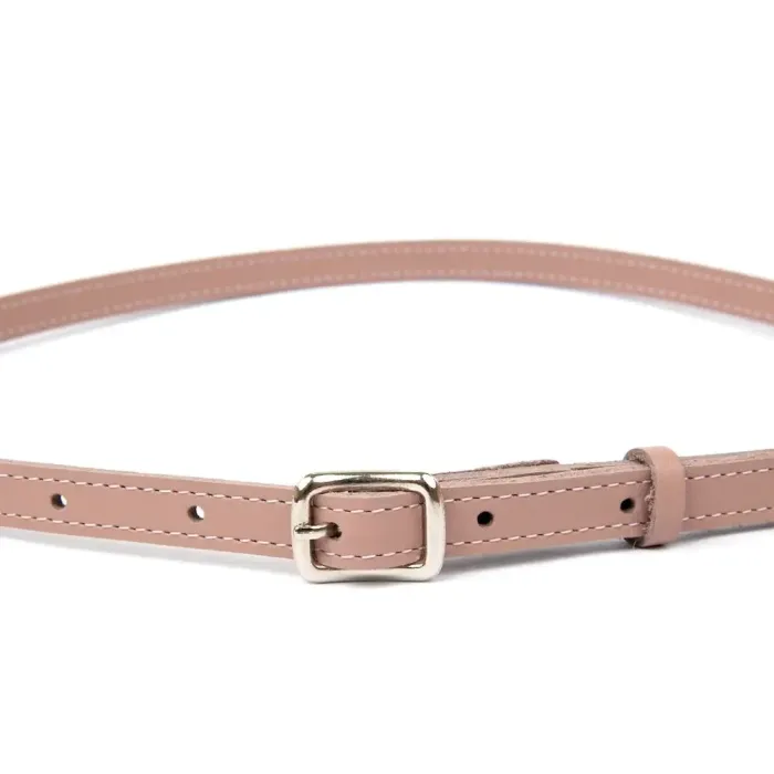 Шкіряний тонкий жіночий ремінь GRANDE PELLE 11372 Рожевий