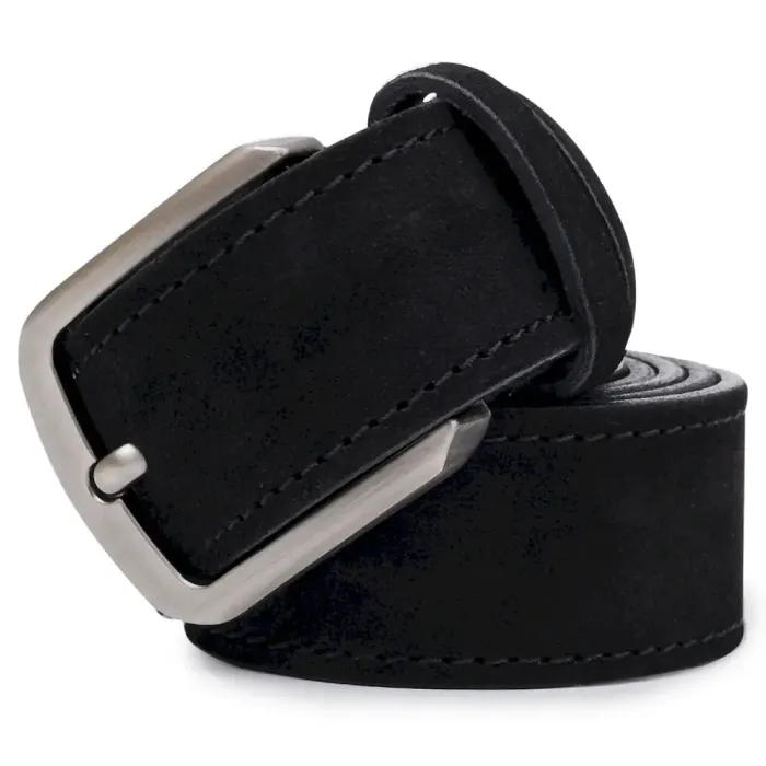 Кожаный замшевый ремень унисекс Vintage 20727 Черный