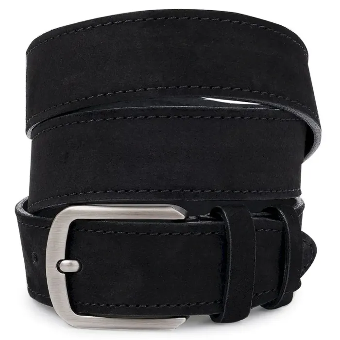 Кожаный замшевый ремень унисекс Vintage 20727 Черный