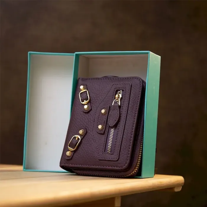 Кожаный женский кошелек Guxilai 19396 Фиолетовый