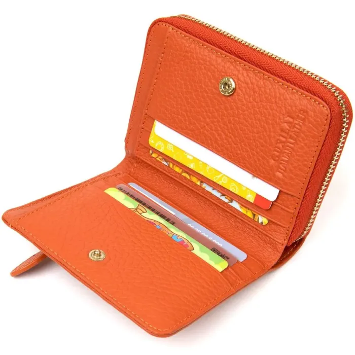 Кожаный женский кошелек Guxilai 19399 Оранжевый