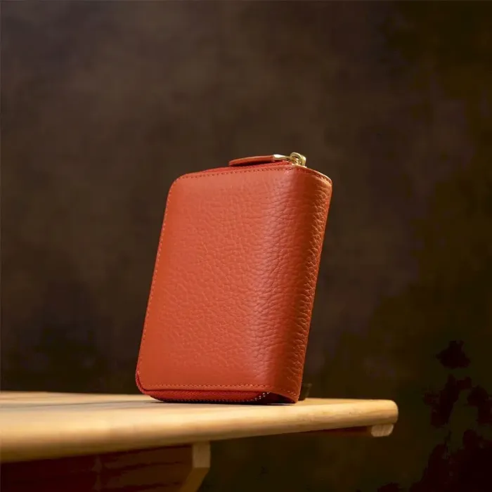 Кожаный женский кошелек Guxilai 19399 Оранжевый