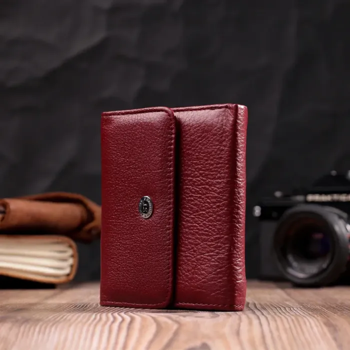 Шкіряний жіночий гаманець із монетницею ST Leather 19480 Бордовий