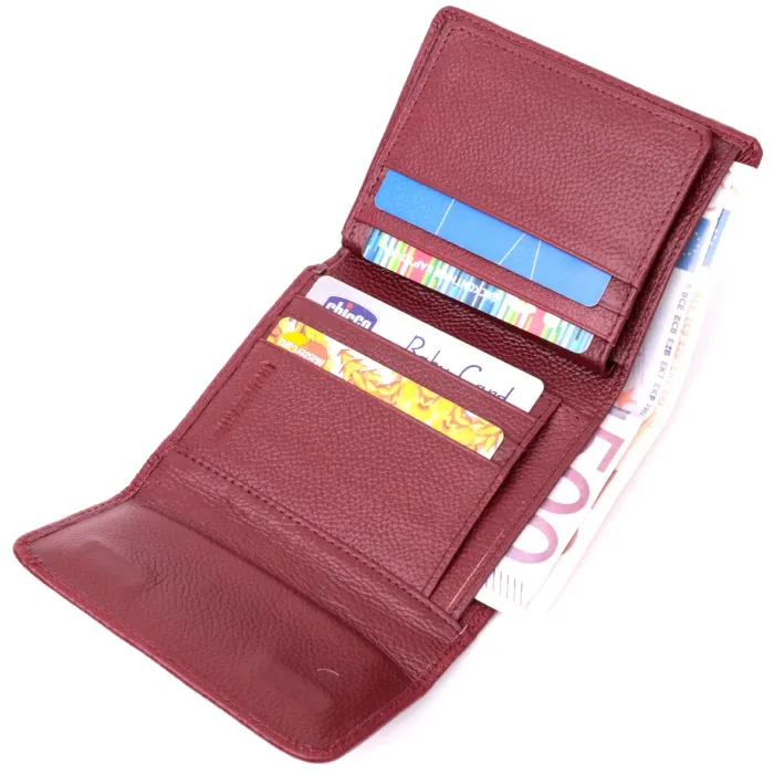 Шкіряний жіночий гаманець із монетницею ST Leather 19480 Бордовий