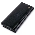 Шкіряний жіночий гаманець лакований ST Leather 18299 Чорний