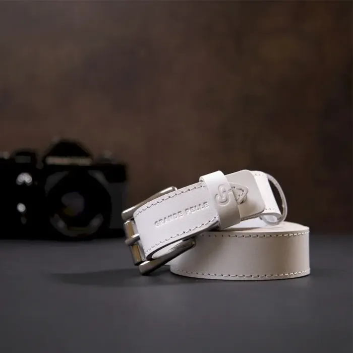 Кожаный женский ремень GRANDE PELLE 11373 Белый