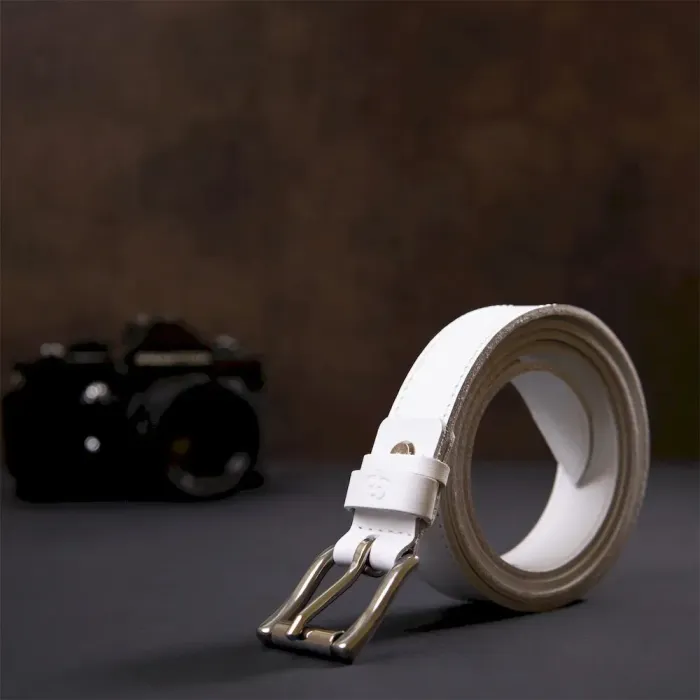 Кожаный женский ремень GRANDE PELLE 11373 Белый