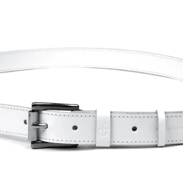 Кожаный женский ремень GRANDE PELLE 11373 Белый