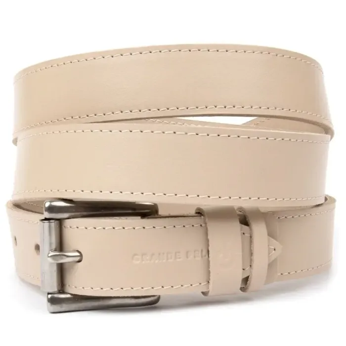 Шкіряний жіночий ремінь GRANDE PELLE 11374 Бежевий