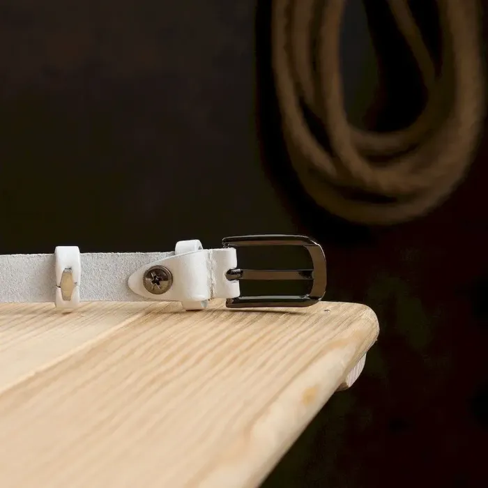 Шкіряний жіночий ремінь Vintage 20754 Білий