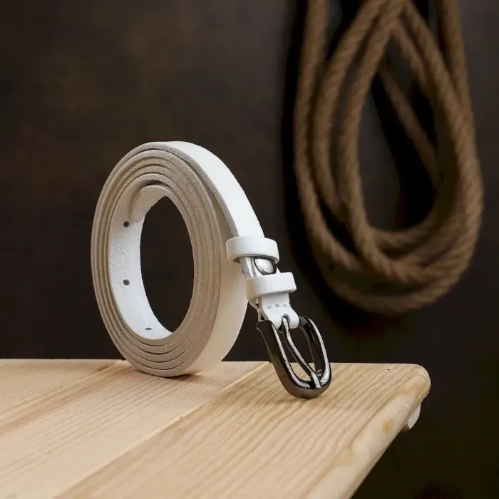 Шкіряний жіночий ремінь Vintage 20762 Білий