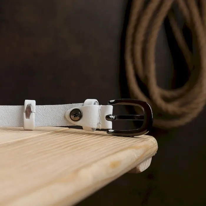 Шкіряний жіночий ремінь Vintage 20762 Білий