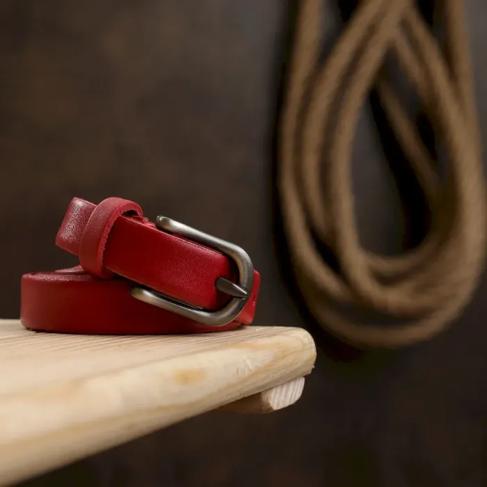 Шкіряний жіночий ремінь Vintage 20768 Червоний