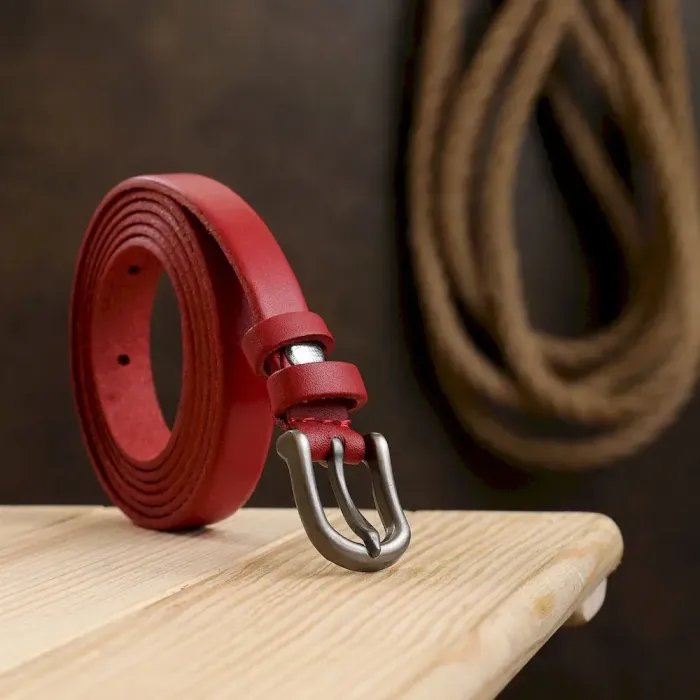 Шкіряний жіночий ремінь Vintage 20768 Червоний