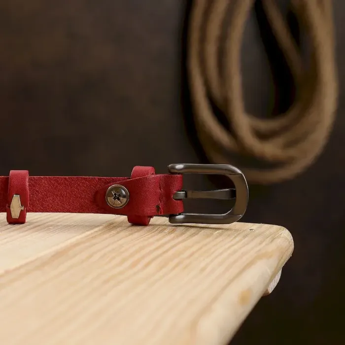 Шкіряний жіночий ремінь Vintage 20768 Червоний