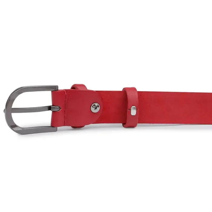 Кожаный женский ремень Vintage 20795 Красный