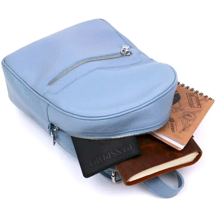 Шкіряний жіночий рюкзак з натуральної шкіри Shvigel 16303 Синій