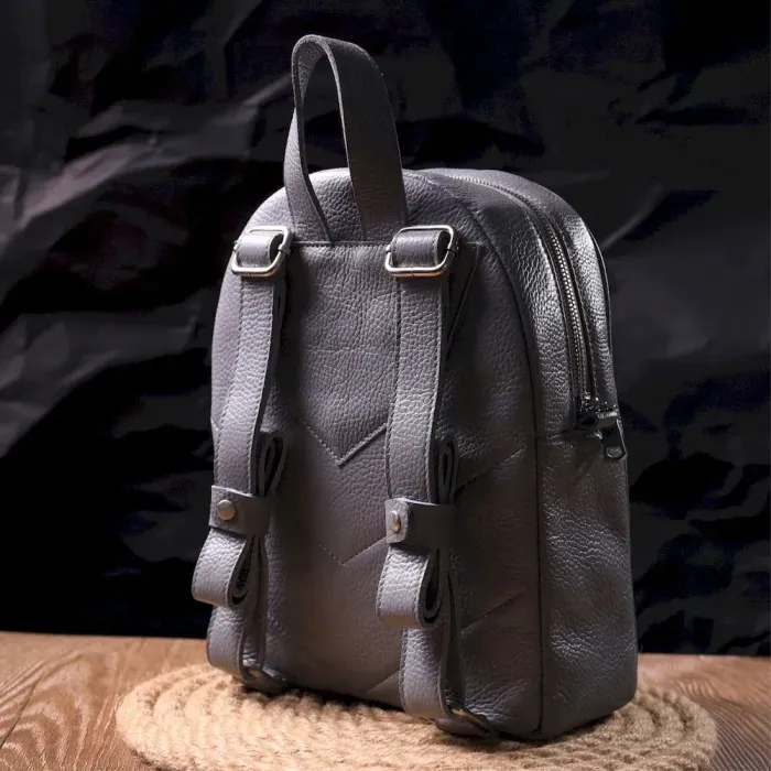 Шкіряний жіночий рюкзак з натуральної шкіри Shvigel 16308 Сірий